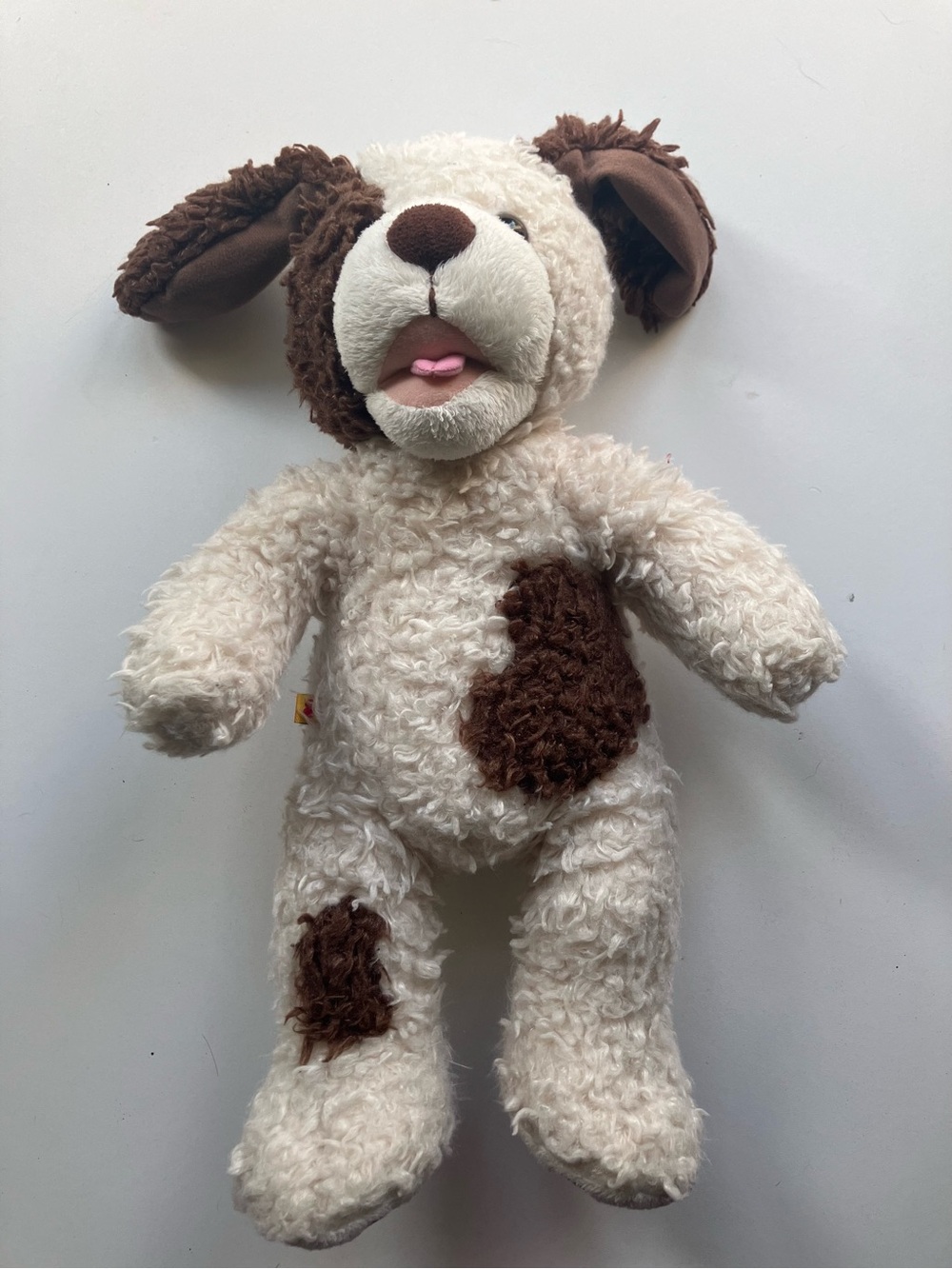 Build A Bear Puppy Dog Plush White Brown Spotted Sherpa Stuffed Animal BAB